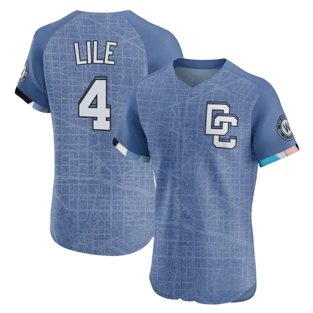 Pouc W.Nationals #4 Daylen Lile Player Blue City Connect Limited Stitched Jerseys