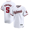 Pouc W.Nationals #5 CJ Abrams Player White Home Limited Stitched Jerseys