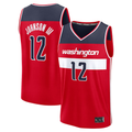 Pouc W.Wizards #12 Tre Johnson III Red 2025  Draft First Round Pick Fast Break Replica Jerseys - Icon Edition