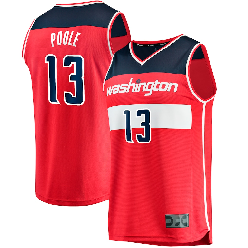 Pouc W.Wizards #13 Jordan Poole Red Fast Break Player Jerseys - Icon Edition