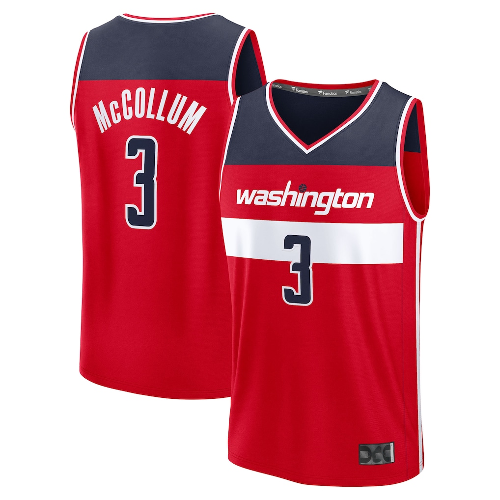 Pouc W.Wizards #3 CJ McCollum Red Fast Break Replica Player Jerseys - Icon Edition