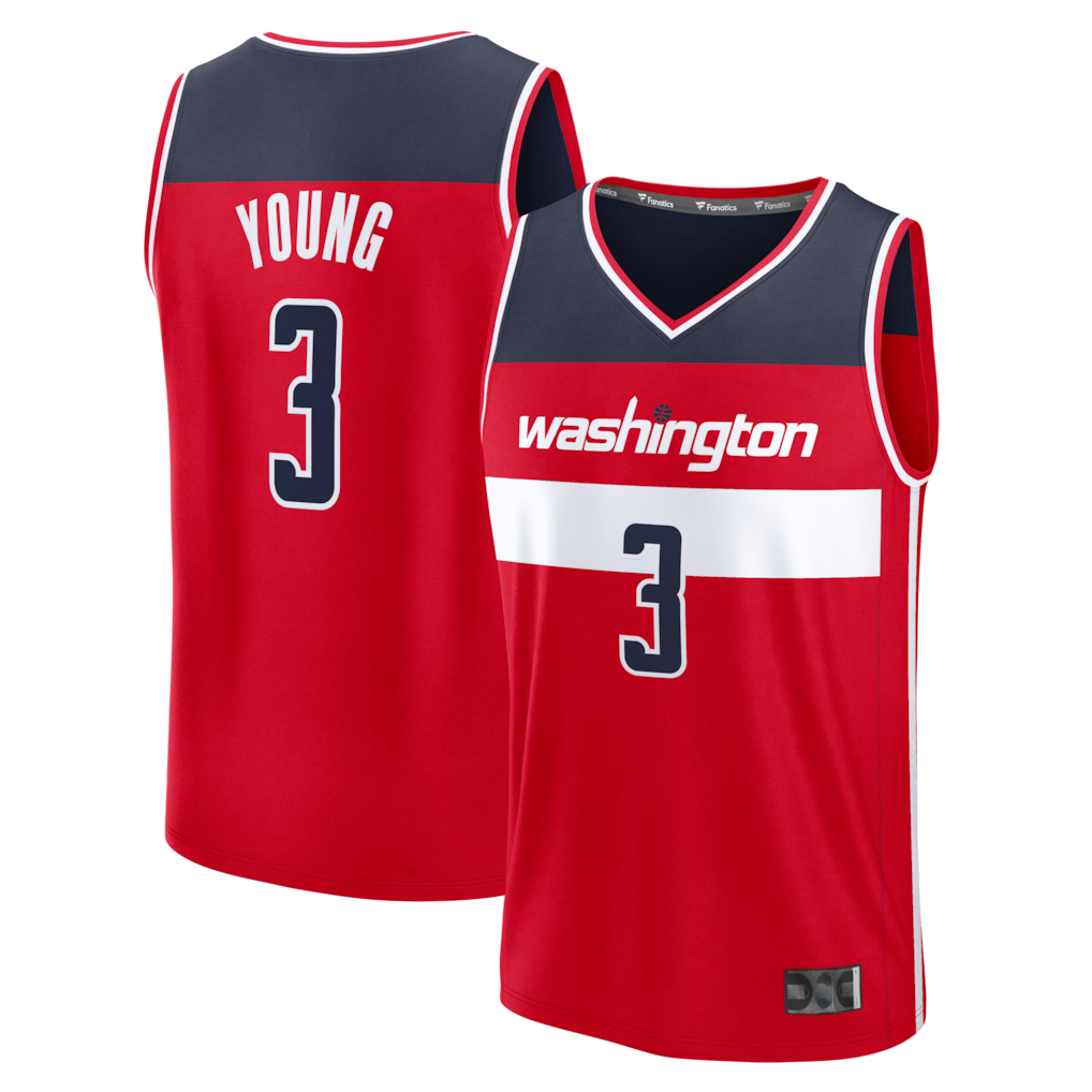 Pouc W.Wizards #3 Trae Young Red Fast Break Jerseys - Icon Edition