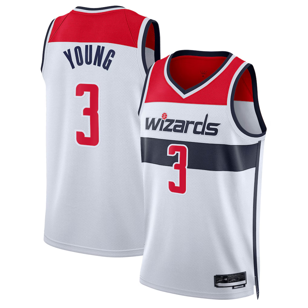 Pouc W.Wizards #3 Trae Young White Swingman Jerseys - Association Edition