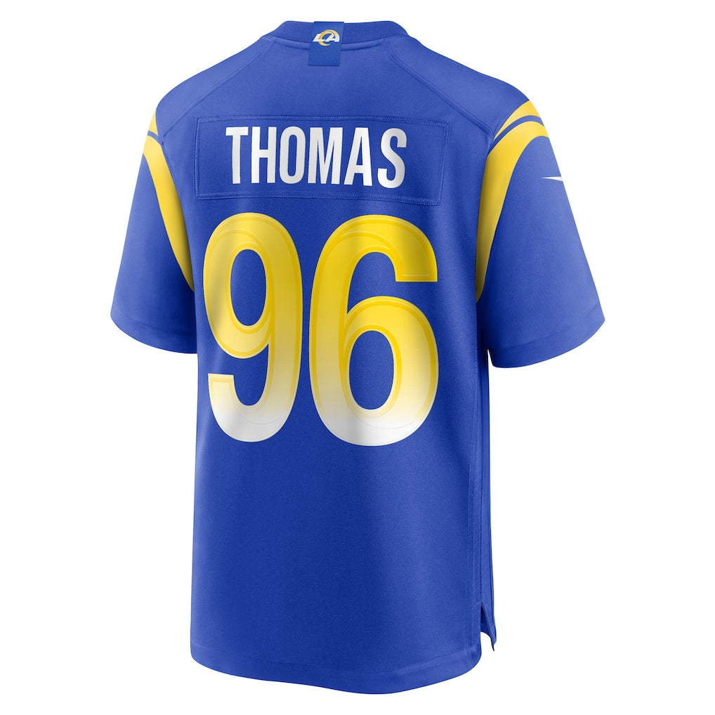 Pouc LA.Rams #96 Keir Thomas Royal Game Player Jersey