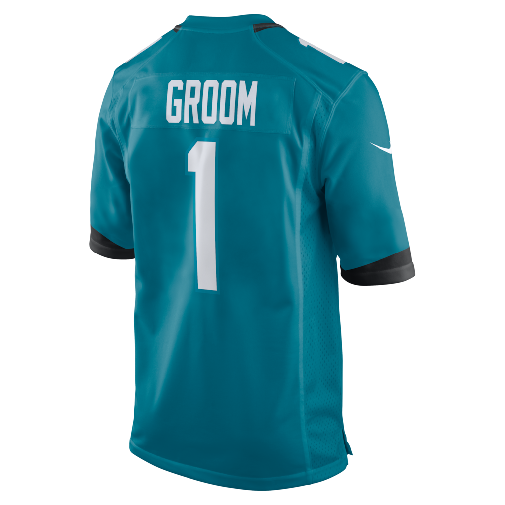 Pouc J.Jaguars #1 Groom Teal Game Jersey