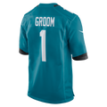 Pouc J.Jaguars #1 Groom Teal Game Jersey
