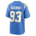 Pouc LA.Chargers #93 Otito Ogbonnia Powder Blue Player Game Jersey