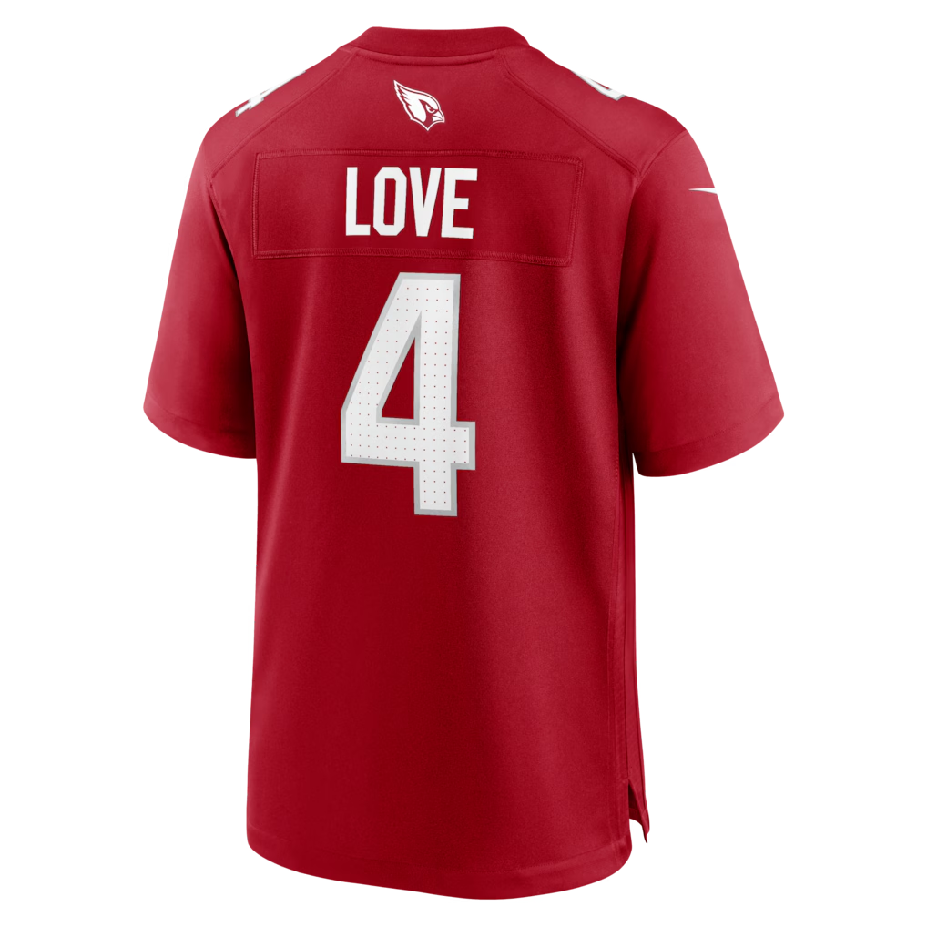 Pouc A.Cardinals #4 Jeremiyah Love Red Game Player Stitched Jersey