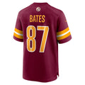 Pouc W.Commanders #87 John Bates Burgundy Game Jersey