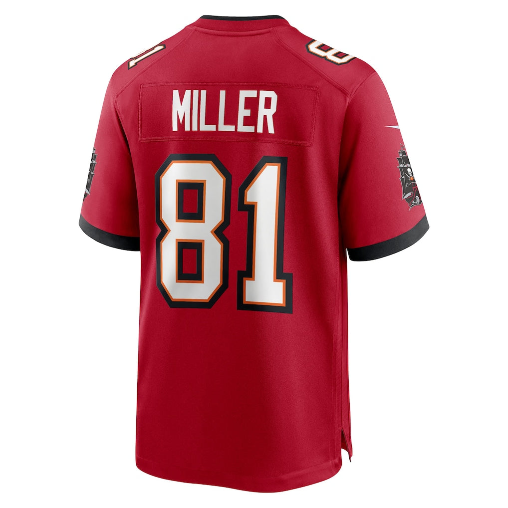 Pouc TB.Buccaneers #81 Ryan Miller Red Team Game Jersey