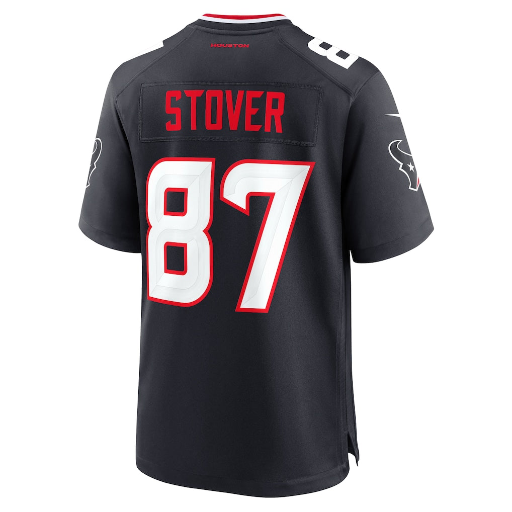 Pouc H.Texans #87 Cade Stover Navy Game Jersey