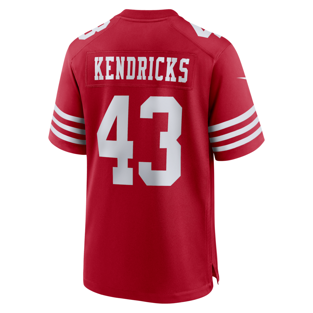 Pouc SF.49ers #43 Eric Kendricks Scarlet Team Game Jersey