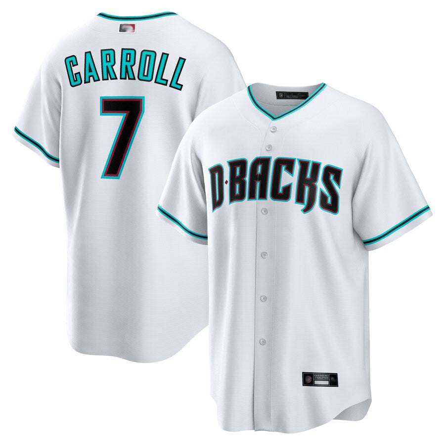 Pouc A.Diamondbacks #7 Corbin Carroll Player White Replica Personalized Stitched Jerseys