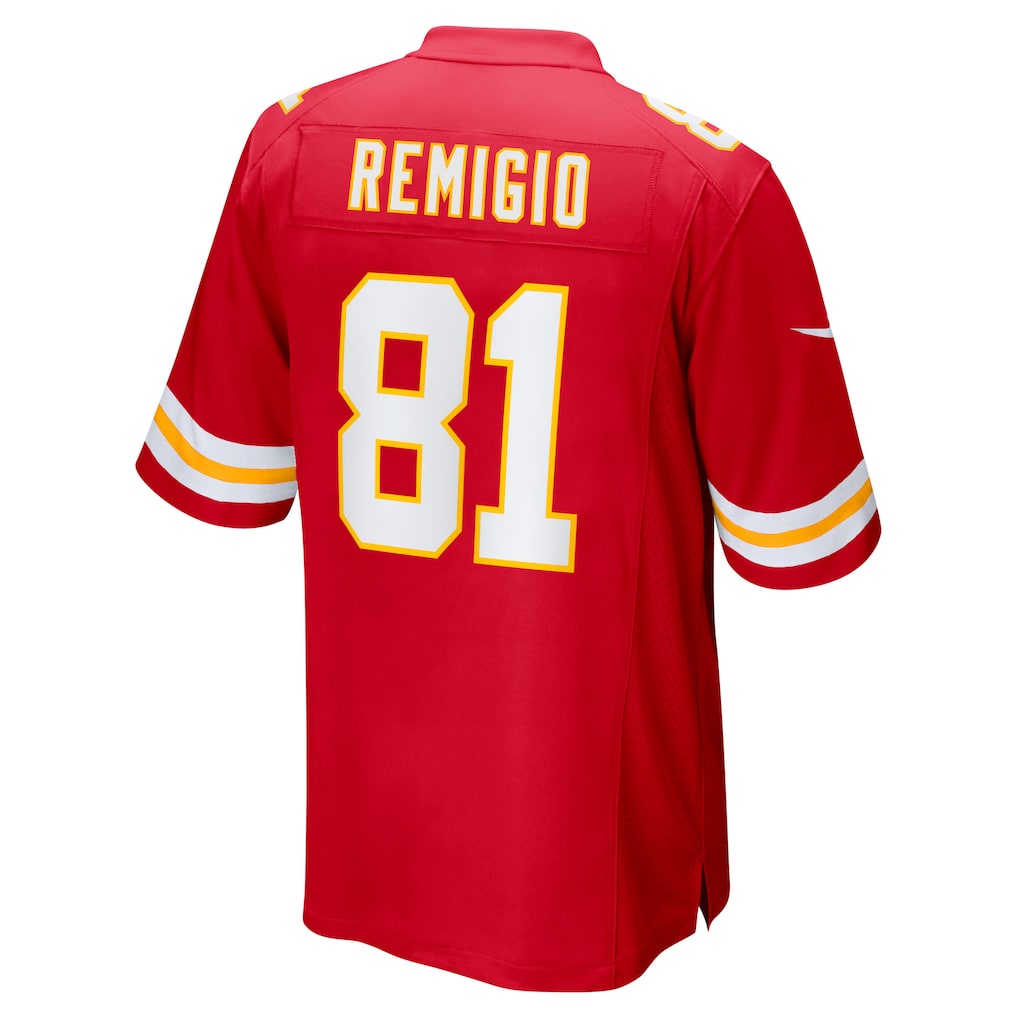 Pouc KC.Chiefs #81 Nikko Remigio Red Team Game Jersey
