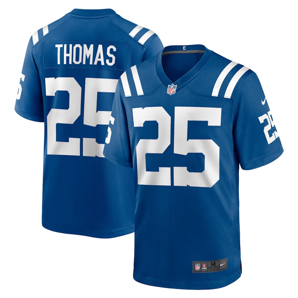 Pouc IN.Colts #25 Rodney Thomas Royal Player Game Jersey