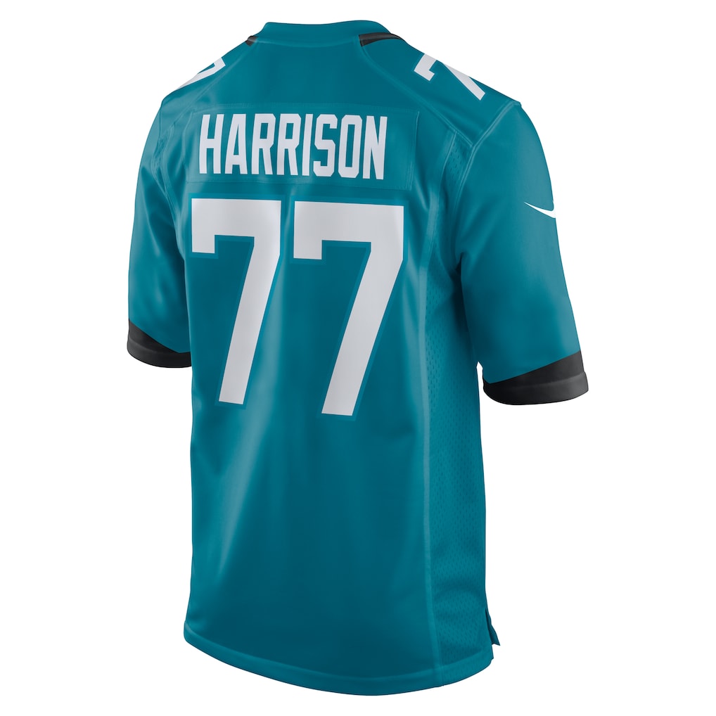 Pouc J.Jaguars #77 Anton Harrison Teal Game Jersey