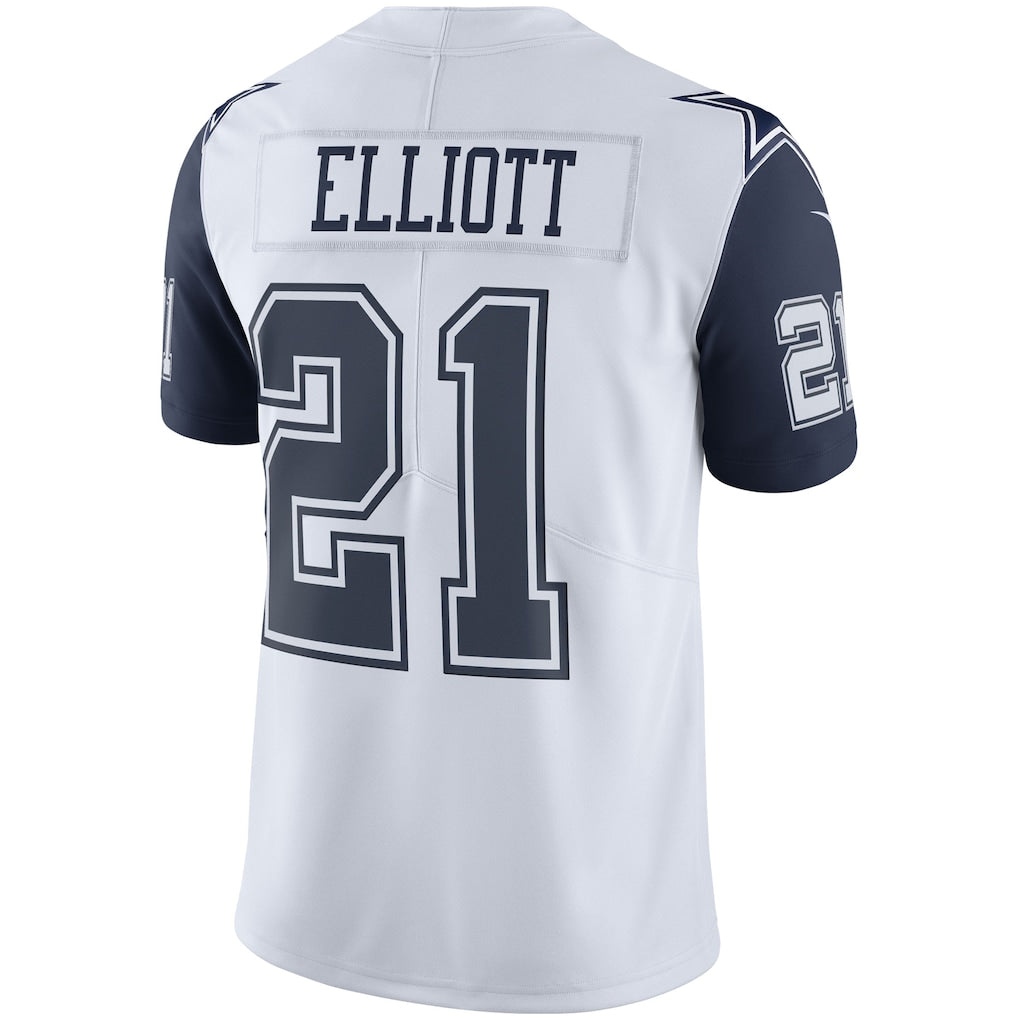 Pouc D.Cowboys #21 Ezekiel Elliott White Vapor Limited Player Jersey