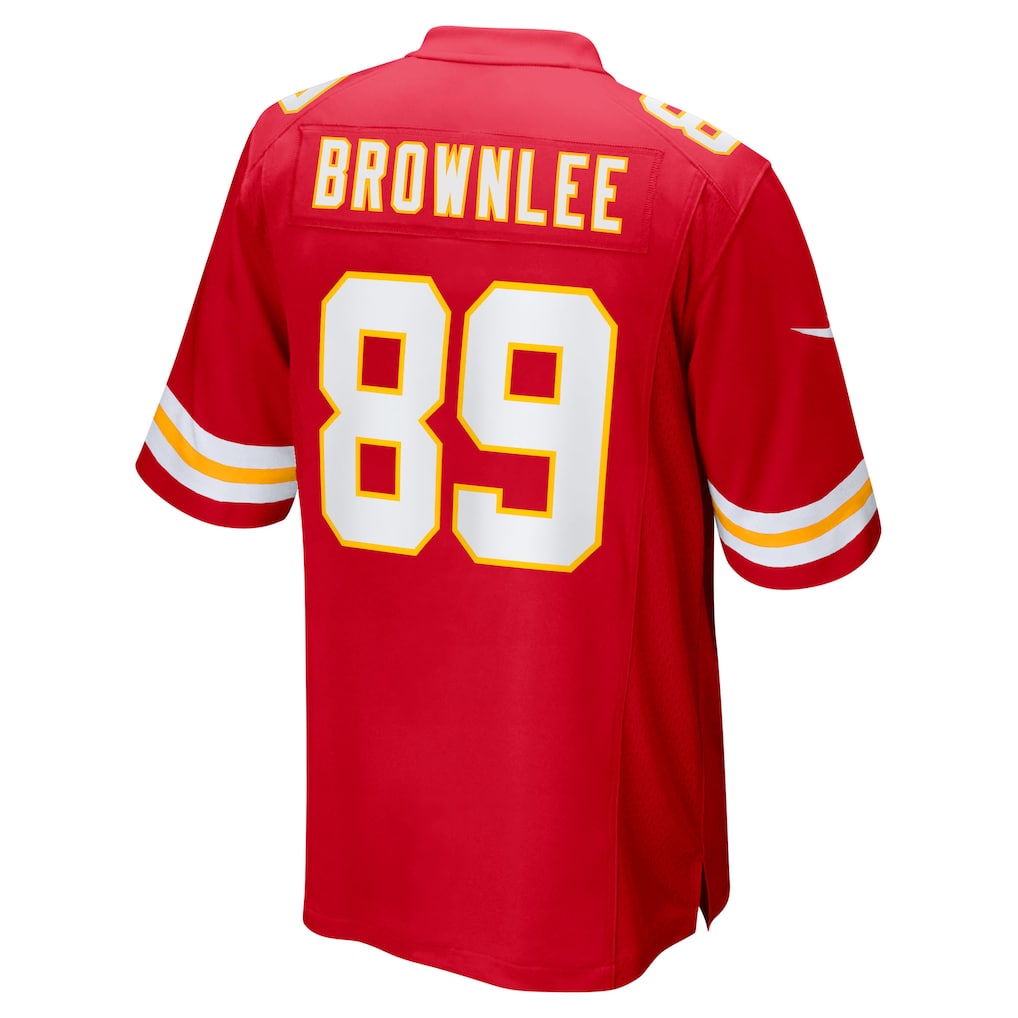 Pouc KC.Chiefs #89 Jason Brownlee Red Team Game Jersey