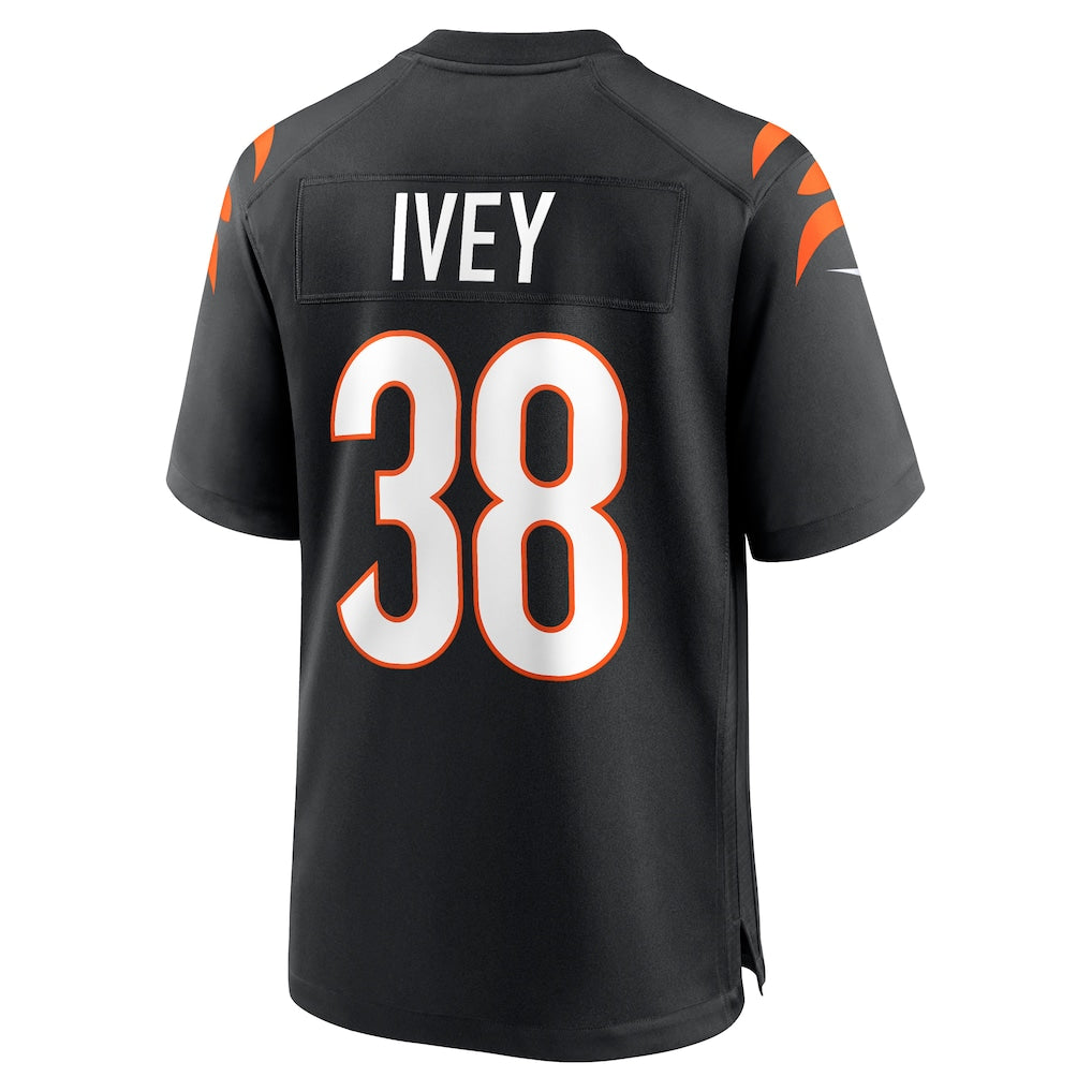 Pouc C.Bengals #38 DJ Ivey Black Team Game Jersey