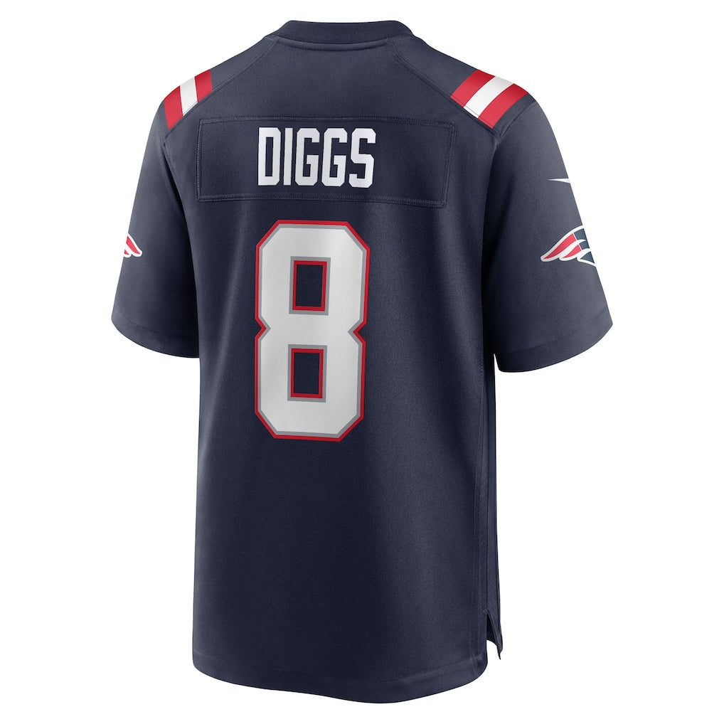Pouc NE.Patriots #8 Patriots Stefon Diggs Navy Game Jersey