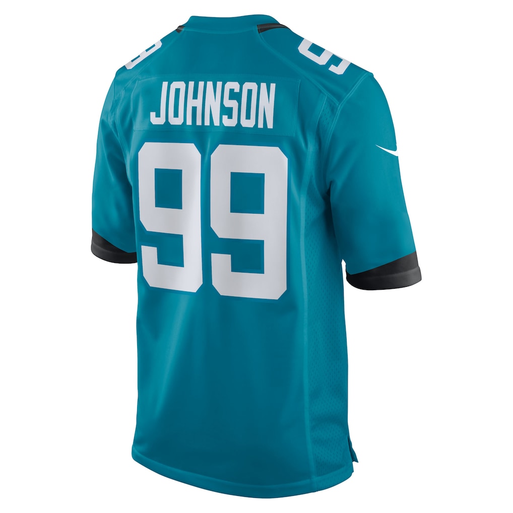 Pouc J.Jaguars #99 Austin Johnson Teal Team Game Jersey