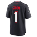 Pouc H.Texans #1 Groom Navy Game Jersey