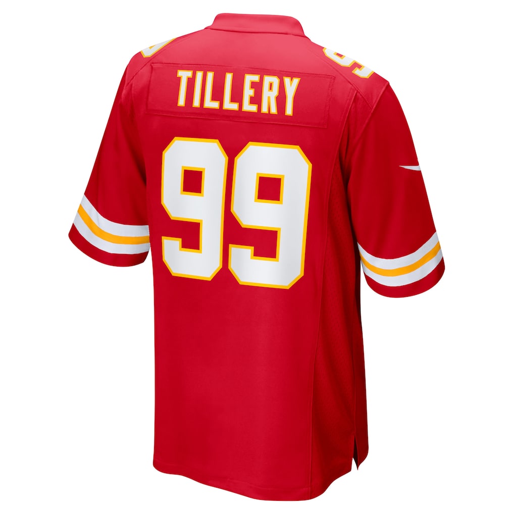 Pouc KC.Chiefs #99 Jerry Tillery Red Team Game Jersey
