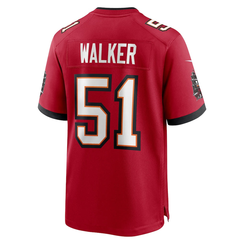 Pouc TB.Buccaneers #51 David Walker Red Team Game Jersey