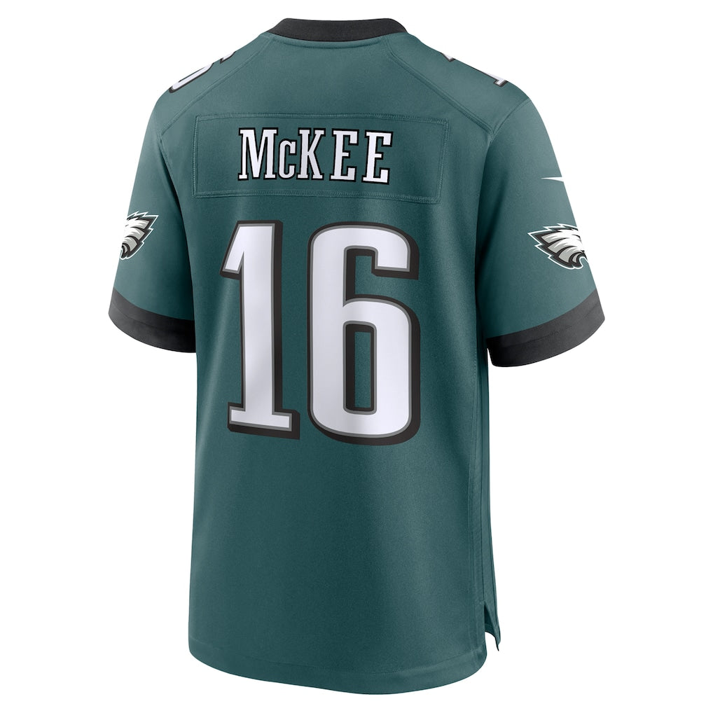 Pouc P.Eagles #16 Tanner McKee Midnight Green Team Game Jersey