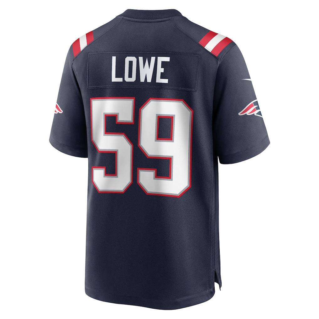 Pouc NE.Patriots #59 Vederian Lowe Navy Game Retired Player Jersey